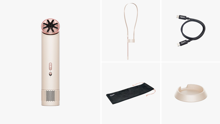 HushJet™ Mini Cool 暮光粉 商品與配件示意